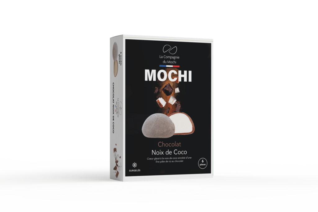 Boîte de mochi glacé chocolat noix de coco