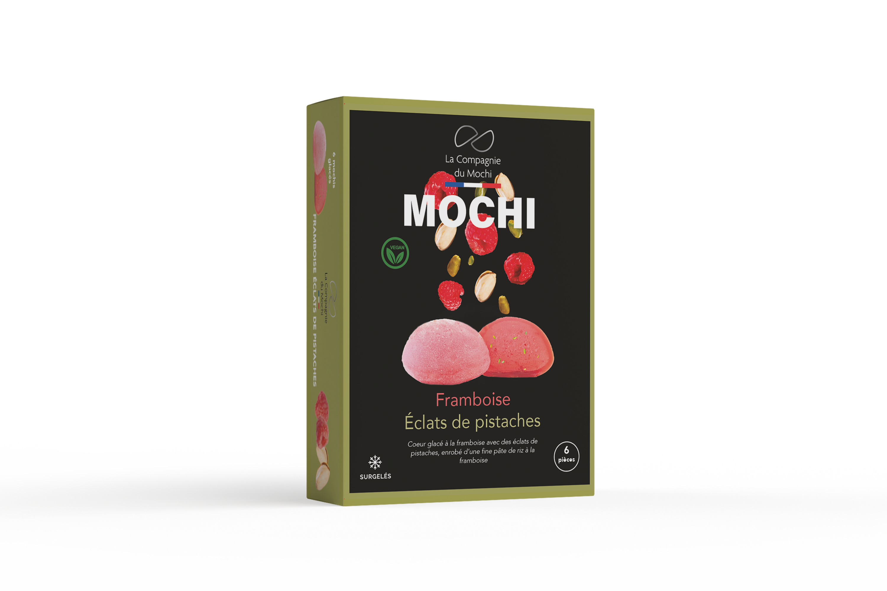 Boîte de mochi glacé framboise pistache