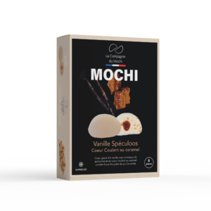 Boite de mochi glacé vanille caramel spéculos coeur coulant caramel